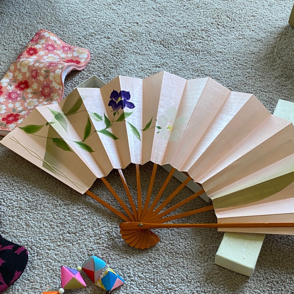 Authentic Japanese items Floral Handheld Fan and accessories. A gift from Japan